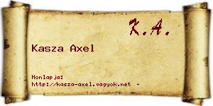 Kasza Axel névjegykártya